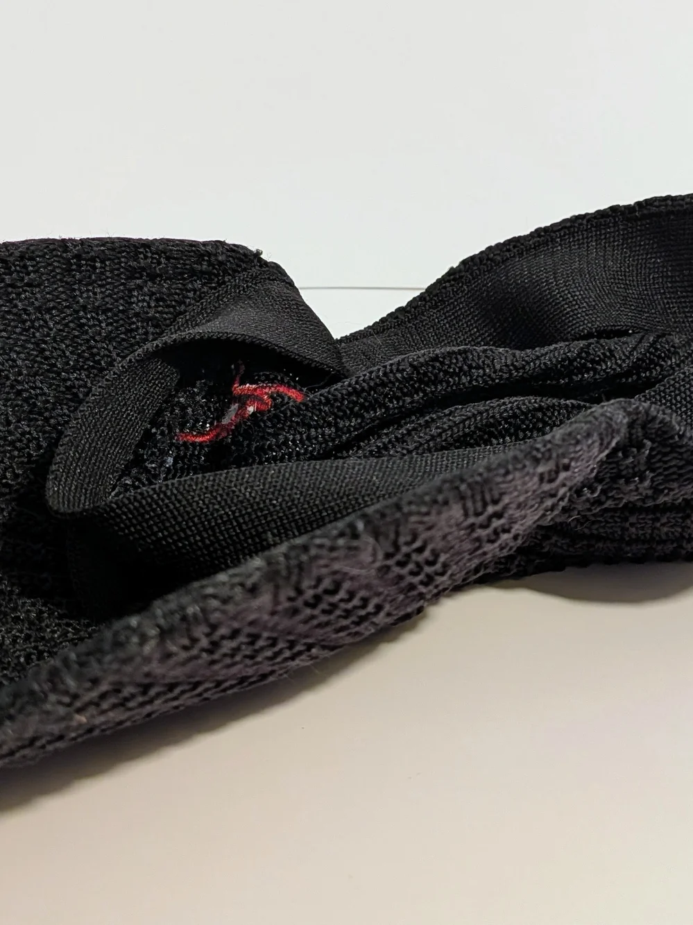 Nike Black Knit Visor Cap with Red Logo